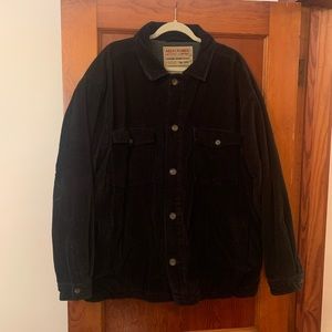 Retro Abercrombie Corduroy Coat Black Oversized Size L